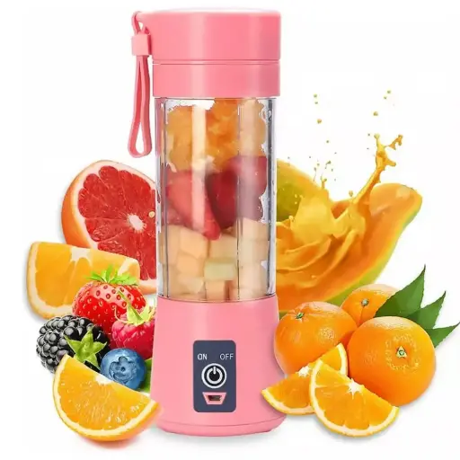 [LICUADORA-PORTATIL-ROSA] Licuadora Portátil USB – 380 ml - 100 W