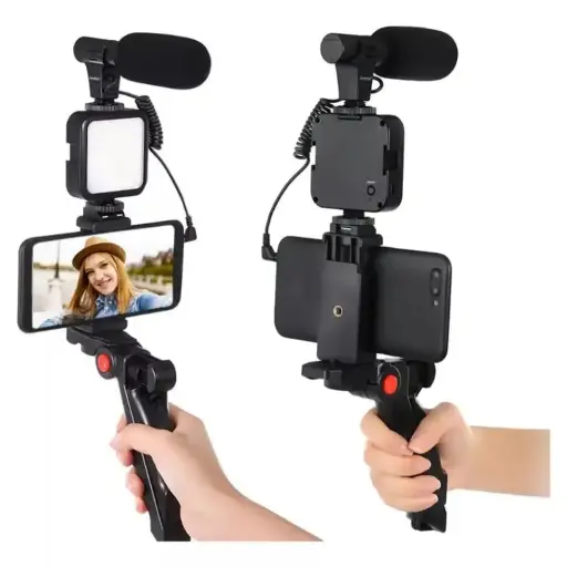 [TRIPODE-LED] Kit de Trípode LED con Control y Micrófono para Video Streaming