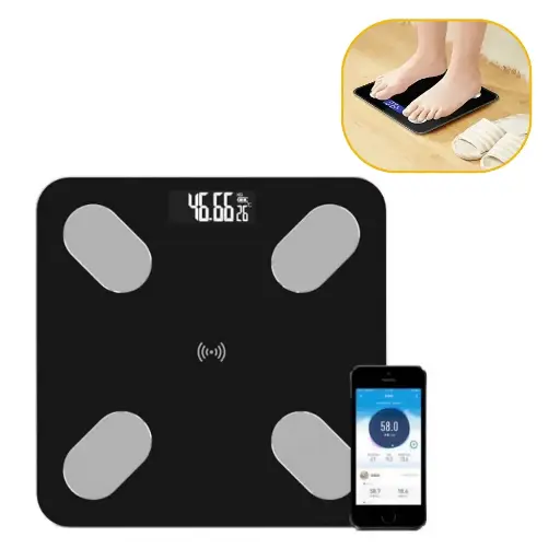 [BALANZA-BLUET-180-K] Balanza De Baño Bluetooth Familiar Ultra Slim 180kg