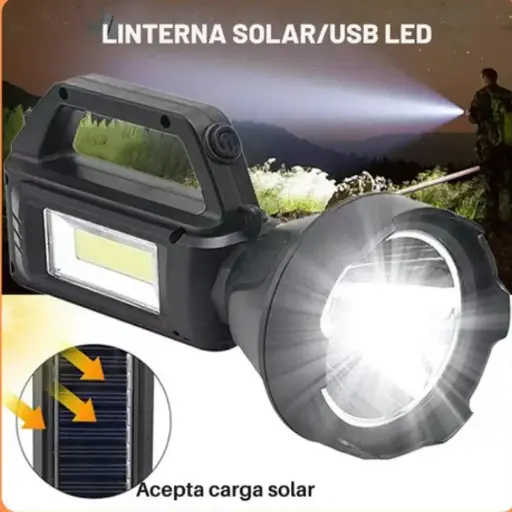 [LINT-RECARG-LED-USB] Linterna Reflector Recargable LED COB con Busca Huella USB