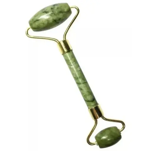 [RODILLO-JADE] Masajeador Rodillo Doble De Piedra Jade Natural